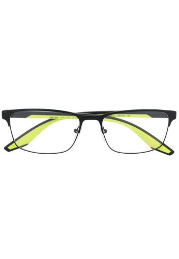 Prada Eyewear Occhiali squadrati con placca logo - Nero