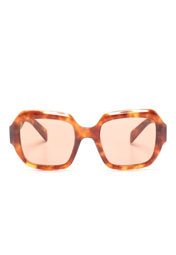 Prada Eyewear Occhiali da sole con effetto tartarugato oversize - Marrone