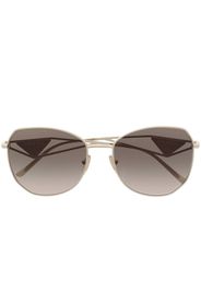 Prada Eyewear Occhiali da sole oversize con placca - Oro