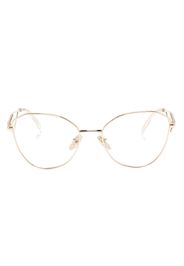 Prada Eyewear logo plaque cat-eye frame glasses - Oro