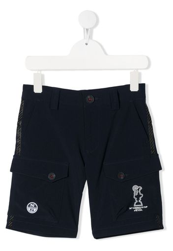 Prada Linea Rossa logo-print cargo shorts - Blu