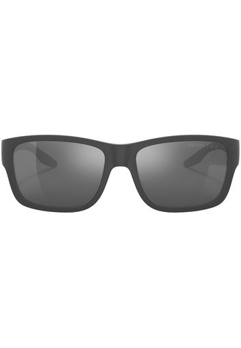 Prada Linea Rossa logo-print rectangle-frame sunglasses - Nero