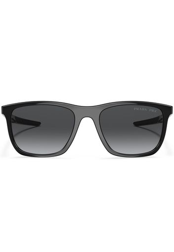 Prada Linea Rossa logo-print rectangle-frame sunglasses - Nero