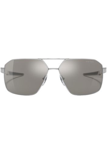 Prada Linea Rossa logo-print geometric sunglasses - Argento