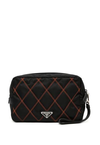 Prada Pre-Owned Clutch con placca logo - Nero