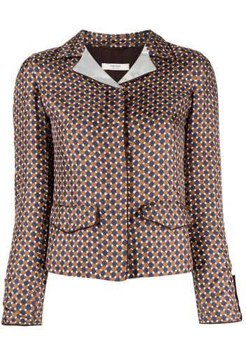 Prada Pre-Owned geometric-print silk shirt - Marrone