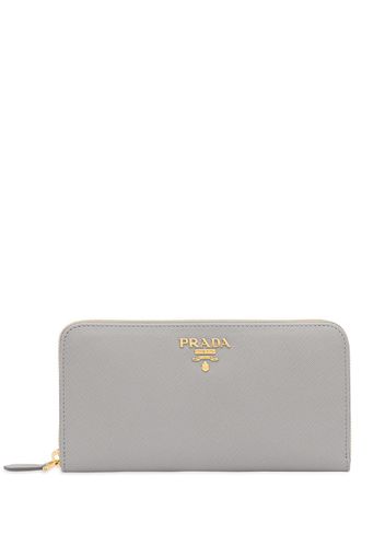 Prada Portafoglio con placca logo - Grigio