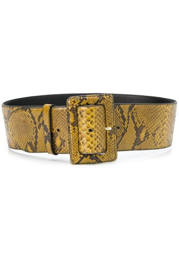 snakeskin-effect buckled belt