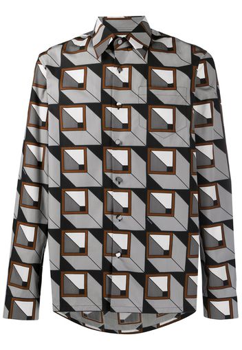 geometric print buttoned shirt