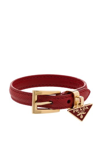 triangle-logo leather bracelet