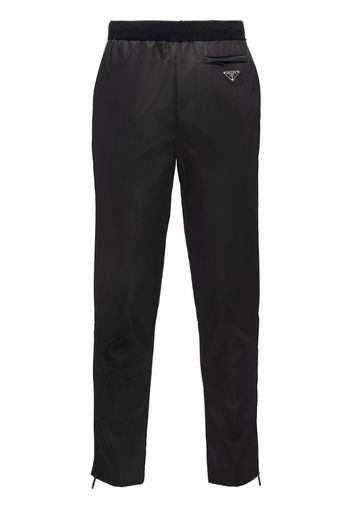 gabardine straight-leg trousers