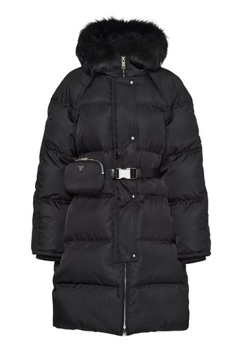 Re-Nylon belted puffer coat