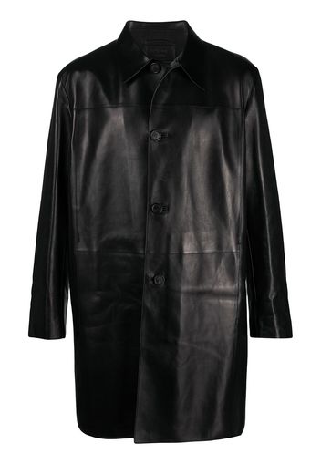 Prada single-breasted leather coat - Nero