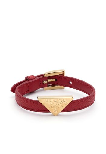 triangle-logo leather bracelet