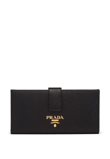 Prada Portafoglio grande con placca logo - Nero