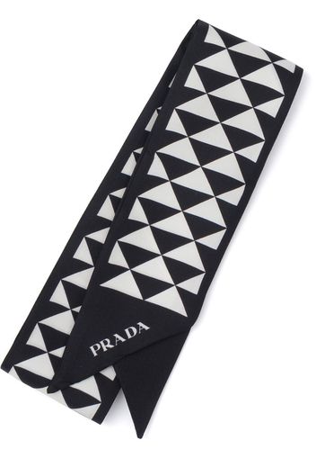 Prada Sciarpa con frange - Nero