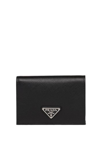 Prada triangle logo rectangle wallet - Nero