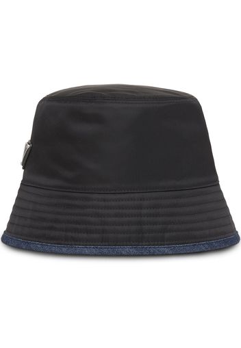 Prada Re-Nylon and denim bucket hat - Nero