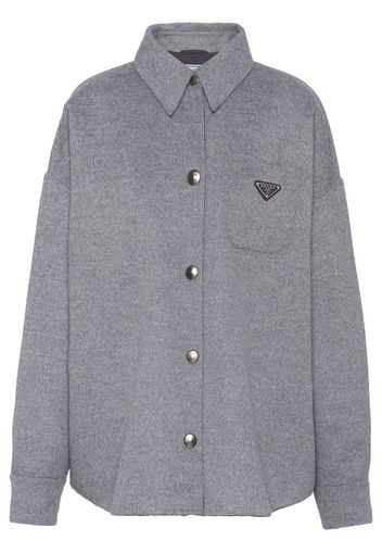 Prada Giacca-camicia con maniche a spalla bassa - Grigio