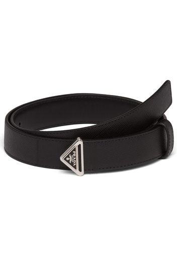 Prada triangle logo belt - Nero