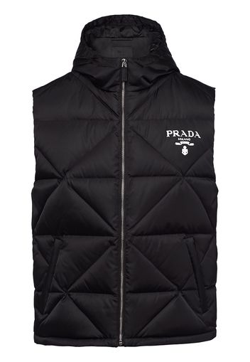 Prada Gilet imbottito in Re-Nylon - Nero