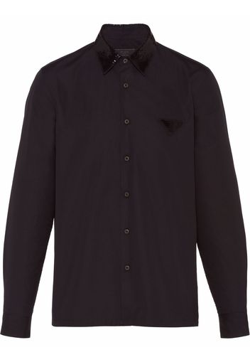 Prada Camicia con paillettes - Nero