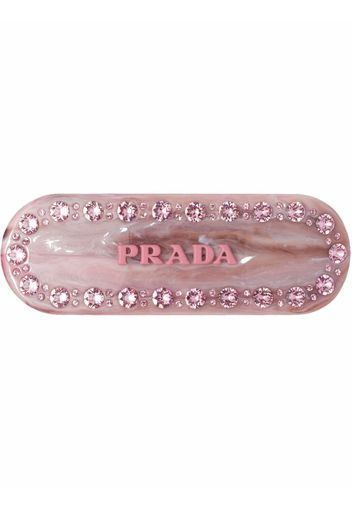 Prada embellished-logo hairclip - Rosa