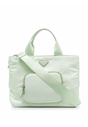 Prada Borsa tote con applicazione - Verde