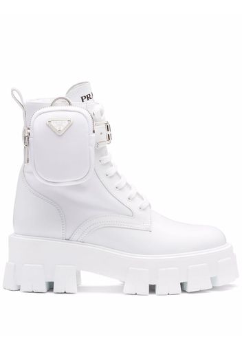 Prada Monolith combat boots - Bianco