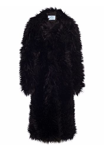 Prada single-breasted faux-fur coat - Nero