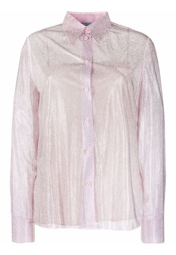 Prada rhinestone-studded silk shirt - Rosa