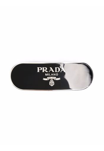 Prada logo-plaque hair clip - Nero