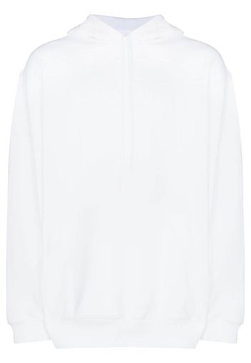 Prada embossed logo relaxed-fit hoodie - Bianco