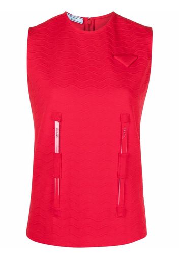 Prada embroidered-logo jacquard tank top - Rosso