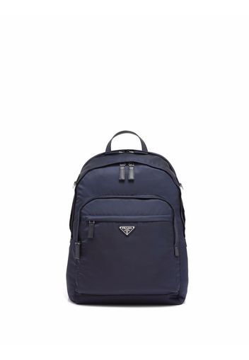 Prada Re-Nylon triangle logo backpack - Blu