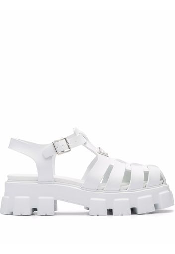 Prada triangle-logo fisherman sandals - Bianco