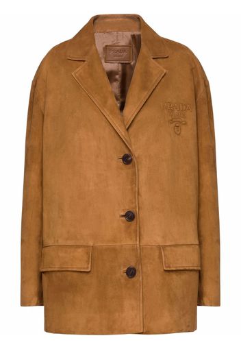 Prada single-breasted suede jacket - Marrone