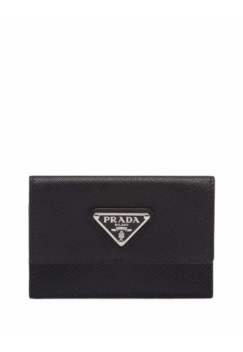 Prada Portacarte con logo in pelle - Nero