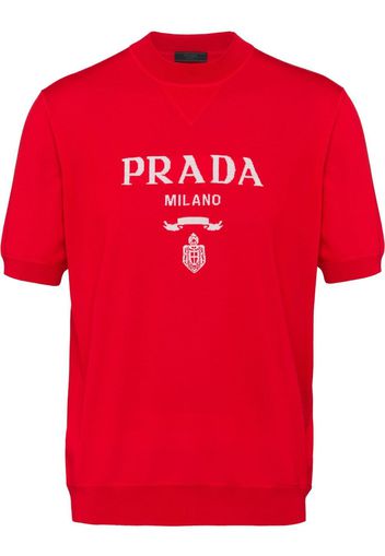 Prada Top con ricamo - Rosso