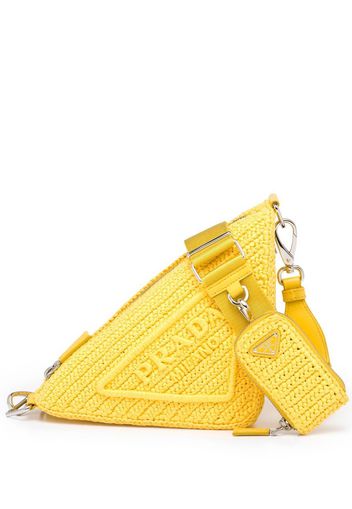 Prada Borsa a spalla Triangle - Giallo