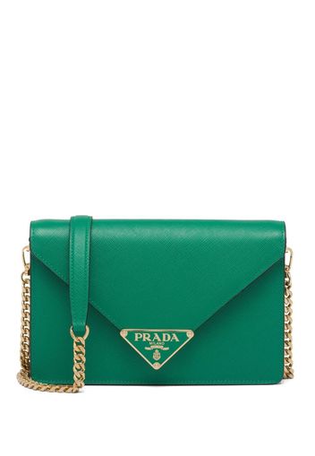 Prada Borsa a tracolla con placca logo Triangle - Verde