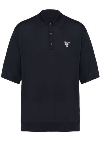 Prada Polo con ricamo - Nero