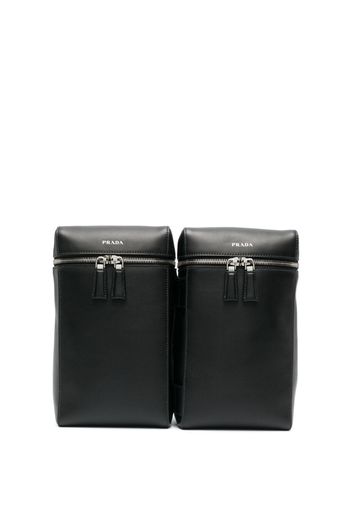Prada Double leather backpack - Nero