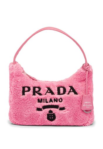 Prada Borsa a spalla effetto spugna con stampa - Rosa