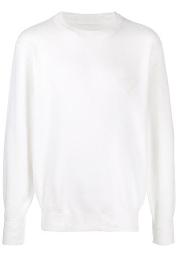 Prada applique-logo sweatshirt - Bianco