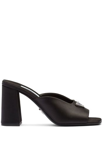 Prada Sandali slides con tacco alto - Nero