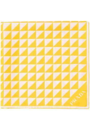 Prada geometric-print silk scarf - Bianco