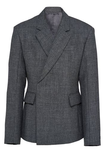 Prada double-breasted wool jacket - Grigio