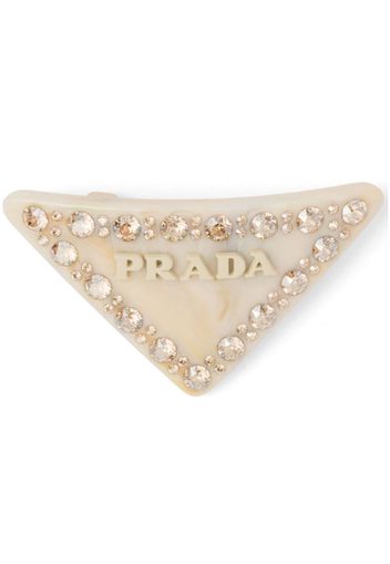 Prada triangle-logo hair clip - Toni neutri