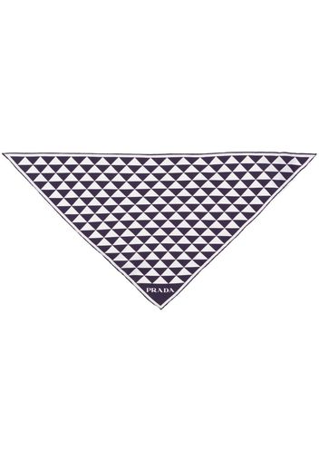 Prada geometric-print silk scarf - Blu